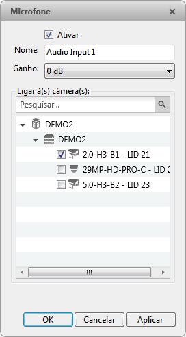 Gerenciand um Lcal Figura A. Caixa de diálg Micrfne 2. Marque a caixa de seleçã Ativar para ativar a gravaçã de áudi a partir de micrfnes cnectads à câmera. 3. Insira um nme para micrfne. 4.