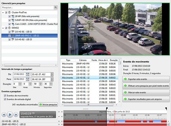 Avigiln Cntrl Center Enterprise Figura A. Guia Pesquisar: Event 2. Na área Câmera a pesquisar, selecine tdas as câmeras que deseja incluir na pesquisa. 3.