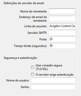 Avigiln Cntrl Center Enterprise Ntificações de E-mail Use a caixa de diálg Ntificaçã de E-mail para cnfigurar Lcal para enviar mensagens de e-mail em respsta a events específics.