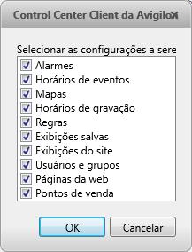 Gerenciand um Lcal 1. Na guia Cnfiguraçã, selecine Lcal e, em seguida, clique em. 2. Na caixa de diálg Selecinar Arquiv Para Imprtar, encntre arquiv Avigiln Settings File (.