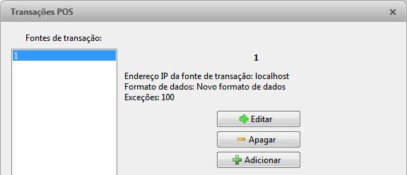 Avigiln Cntrl Center Enterprise 3. Clique em OK. Editand e Excluind uma Fnte de Transaçã de PDV 1. Na guia Cnfiguraçã, selecine servidr e, em seguida, clique em. Figura A.