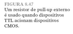8.16) Interfaceamento de CI s TTL acionando CMOS (5V) Sem problemas quanto aos requisitos de corrente.
