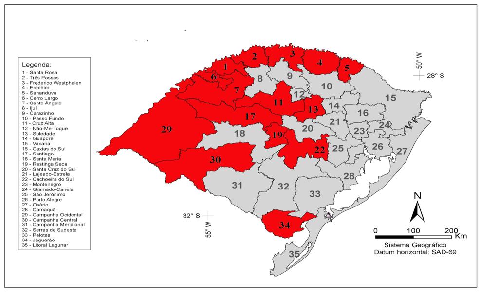 7 Figura 1 - Crescimento da população nas microrregiões do Rio Grande do Sul de 2000 para 2010 Fonte: Elaborada pelos autores a partir de FEE (2015).