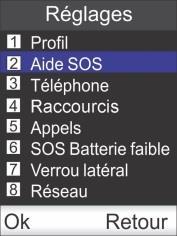 «Ok». Le menu Réglages s affiche à l écran.