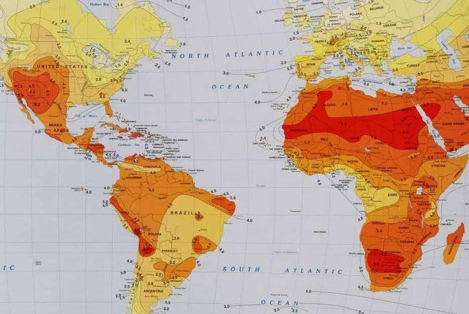 Radiação Solar no Mundo