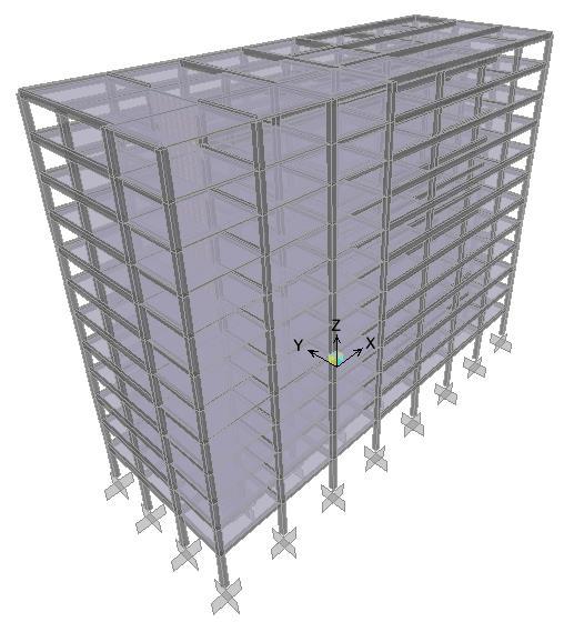 O modelo idealizado para este estudo tem planta retangular e duplo eixo de simetria.