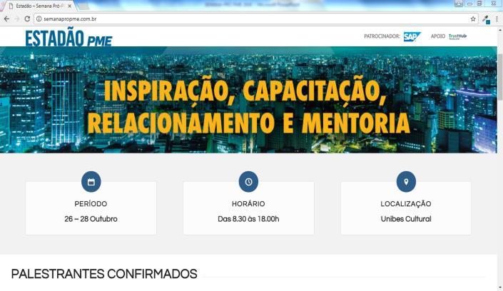 SITE OFICIAL SEMANA PRÓ-PME UM SITE