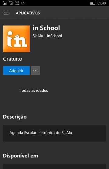 0.3 ios 9.0 Windows Phone 10 Caso você não possua um Smartphone com um desses sistemas você ainda pode ver os recados no portal da escola.