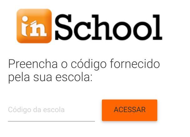 Tendo em mãos estas informações realizar o login preenchendo o campo código da escola e depois clicar em acessar, após acessar você pode verificar o nome