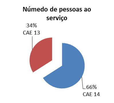 5 Por setor de atividade económica, a CAE 14 Indústria do vestuário destaca-se dentro do setor pelo número de empresas (69%) e pelo número de pessoas ao serviço (66%).
