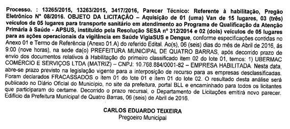 SÚMULA DE LICENÇA DE OPERAÇÃO A Empresa Carobhouse