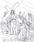 8 ESTAÇÃO JESUS CONSOLA AS MULHERES DE JERUSALÉM Leitor: Seguiam Jesus uma grande multidão de povo e umas mulheres que batiam no peito e se lamentavam por Ele.