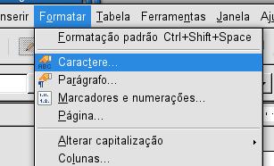 Nestes quadros poderemos formatar o texto