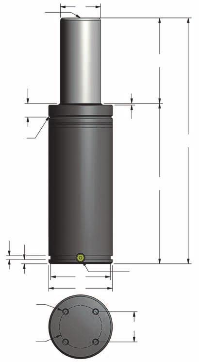 Molas a Gás Nitrogênio Ultra Force Extended UX.6600 66 kn / 7.4 ton M8 ø75 2.95 7.28 R2.5.10 25.5 1.00 8.31 16 Profundidade.63 ø112 4.41 ø1 4.724 3.12 G 1/8 56.6 2.227 Número mm da Peça inch UX.6600.025 25 0.