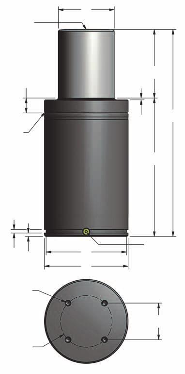 Molas a Gás Nitrogênio Ultra Force Extended UX.000 199 kn / 22 ton M10 ø1 5.12 R2.5.10 8.31 33.5 1.32 8.31 17 Profundidade.67 ø187 7.36 ø195 7.677 3.12 G 1/8 84.9 3.341 Número da Peça mm inch UX.000.025 25 0.