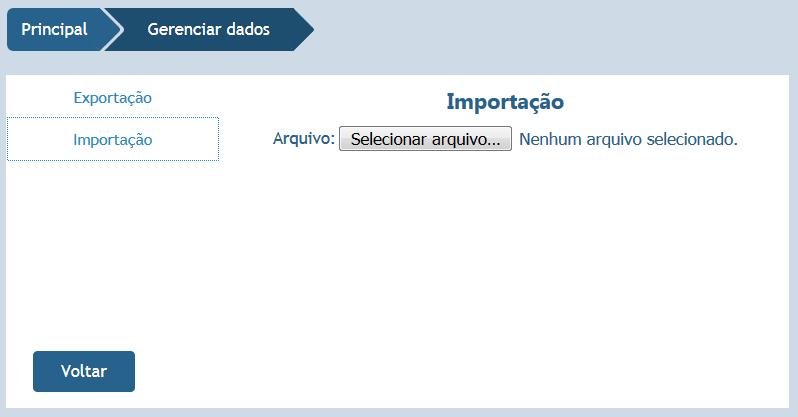 8.2. Importação de Dados Permite selecionar arquivo para ser importado no equipamento, a fim de realizar configuração ou cadastro de forma rápida.