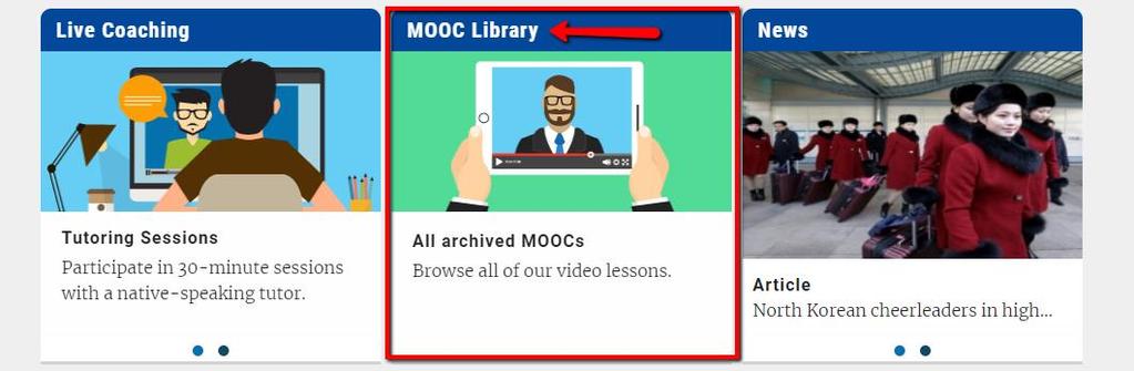 3.3.3 Biblioteca de MOOC Poderá ver MOOCs previamente gravados, acedendo à secção Biblioteca de MOOCs. Estes estão classificados por nível: do nível A ao C. Pode vê-los as vezes que quiser. 3.3.4 Fórum O Fórum, ao qual pode aceder a partir da sua página inicial, é um espaço para a partilha de ideias com outros participantes e um tutor, na sua língua de aprendizagem.