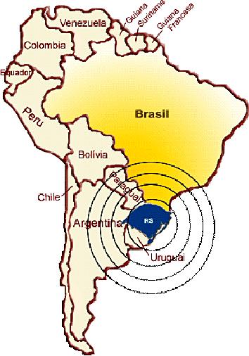 Estado do Rio Grande do Sul O Estado do Rio Grande do Sul está situado na parte mais meridional do Brasil. Faz fronteira com o Uruguai e a Argentina.