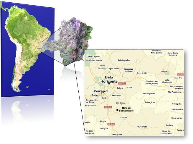 CAPÍTULO 3 SISTEMA DE DISPOSIÇÃO DE REJEITOS DESAGUADOS DA MINA DE FERNANDINHO 3.1. CARACTERÍSTICAS GERAIS DO EMPREENDIMENTO A mina de Fernandinho, de propriedade da Minérios Nacional S.A., está localizada na margem esquerda da BR-356, nas proximidades do km 40, no município de Rio Acima - MG.