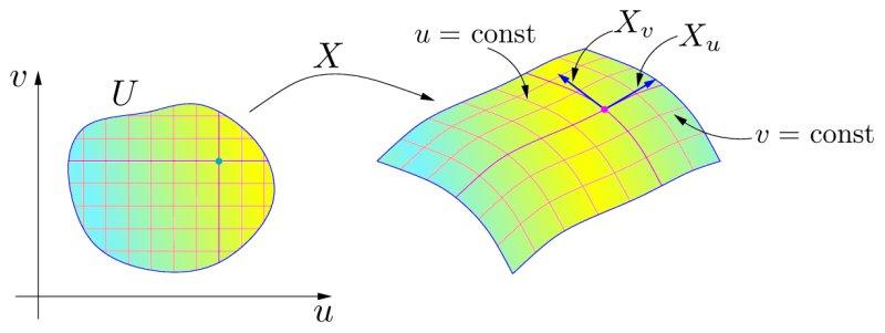 Figura 1.5: Curvas coordenadas Exemplo 1.2.