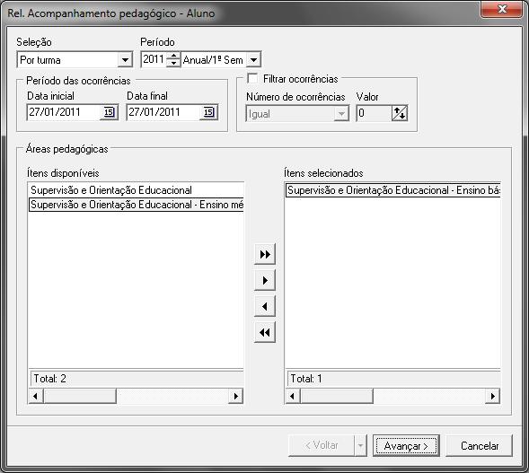 18 Relatórios 18.1 Relatório de acompanhamento pedagógico SEC_RelAcompanhamentoPedagogicoAluno.dll Este relatório extrai as informações sobre o acompanhamento pedagógico do aluno.