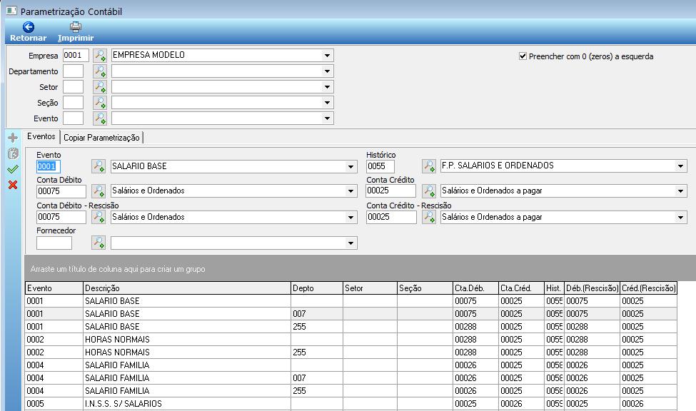 Acessar a parametrização em Importações/Exportações, Figura 9. Figura 9 Menu para Parametrização Contábil.