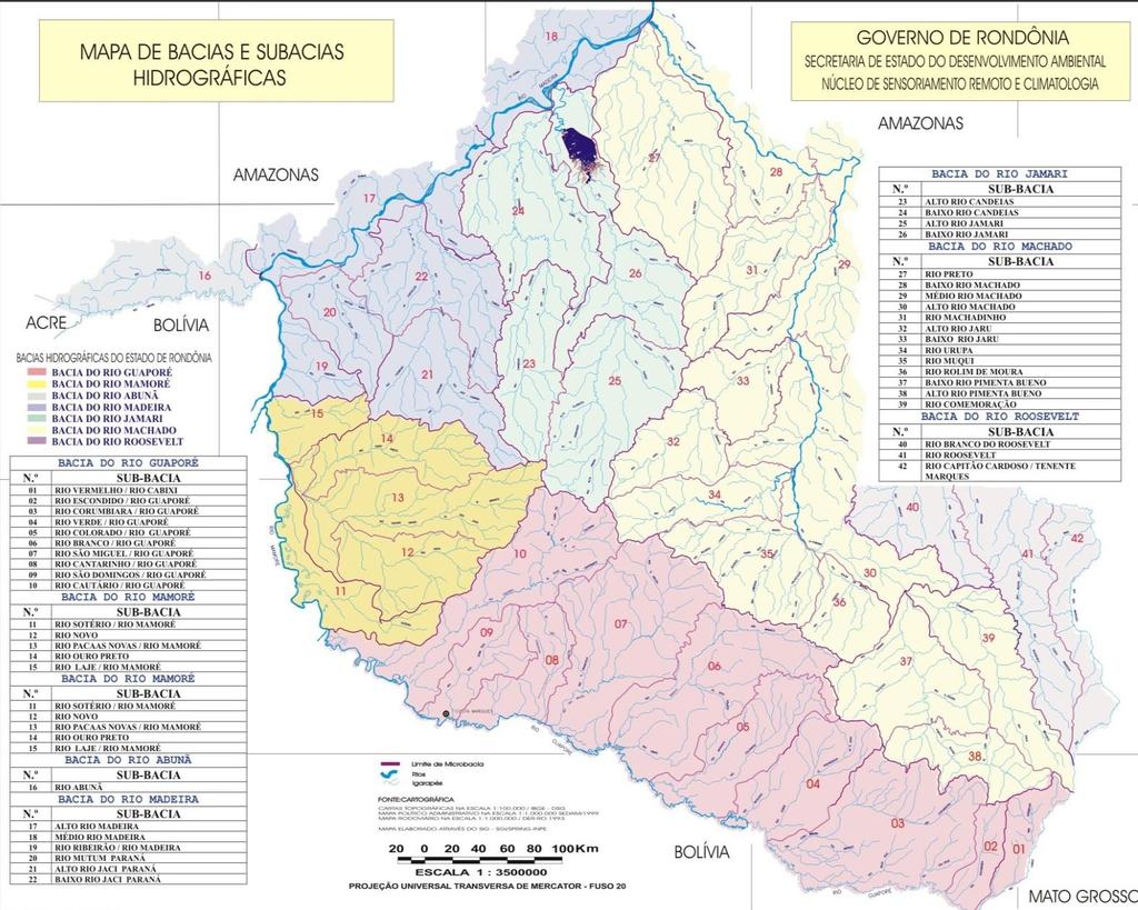 PANORAMA DA AQUICULTURA - RONDÔNIA DISPONIBILIDADE HÍDRICA: 16.