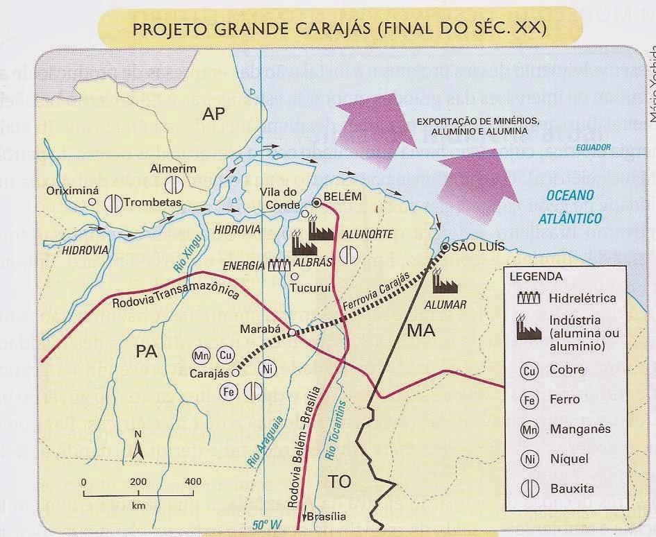 Projeto de Exploração Mineralógica no Brasil: Carajás A exploração mineral na região da serra dos Carajás é um a consequências das informações colidas com projeto Radambrasil (1970/85).