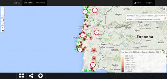 As funcionalidades mais relevantes que disponibiliza vêm descritas nos pontos seguintes: Visualização de cartografia: acesso a cartografia-base de várias fontes (Google, Bing, Open Street Map,