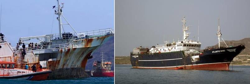 Dois dos dez barcos mais procurados pela Interpol por prática de pesca ilegal encontram-se ancorados no Porto Grande!