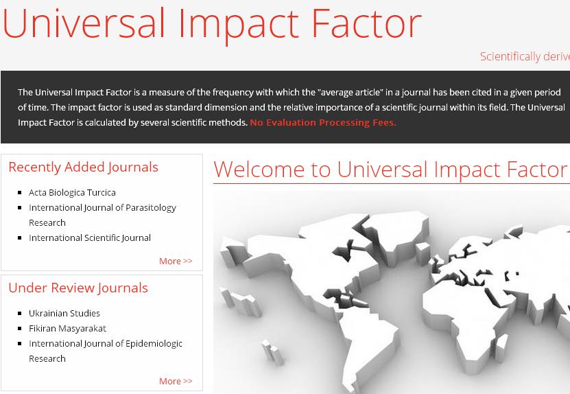 Fake Impact Factors Universal Impact Factor
