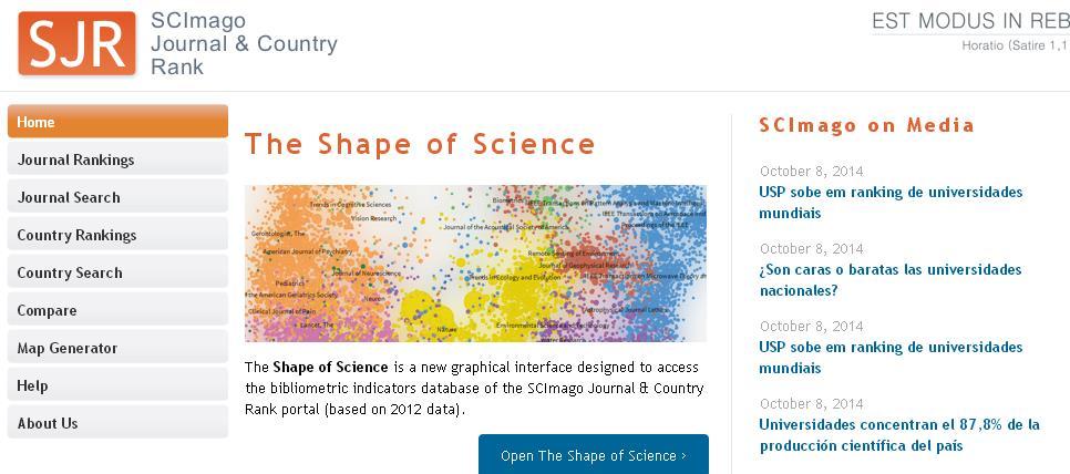 SCImago Journal & Country Rank Inclui os indicadores