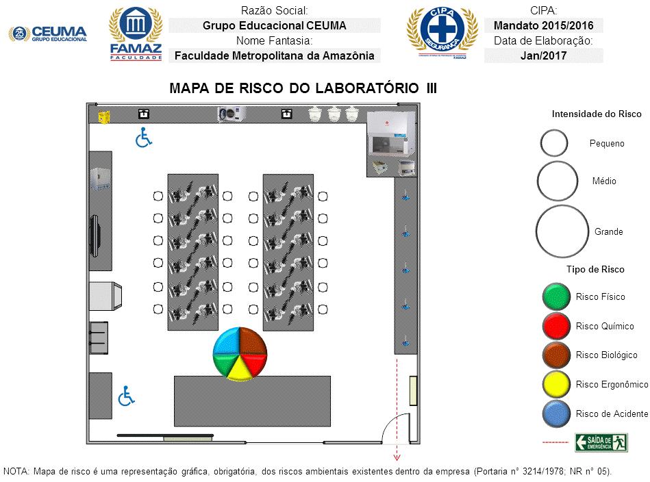 2.2 REPRESENTAÇÃO DOS RISCOS AMBIENTAIS 10 Os riscos ambientais são representados graficamente por meio de mapas de riscos, que devem elaborados pela Comissão Interna de