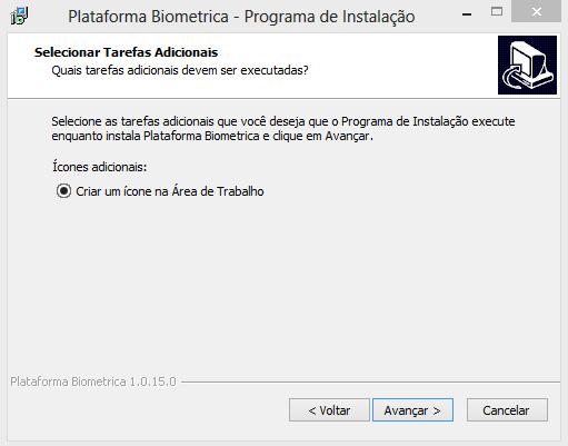 7 A opção de criar ícones adicionais é automaticamente marcada, clique em Avançar para prosseguir com o processo de instalação.