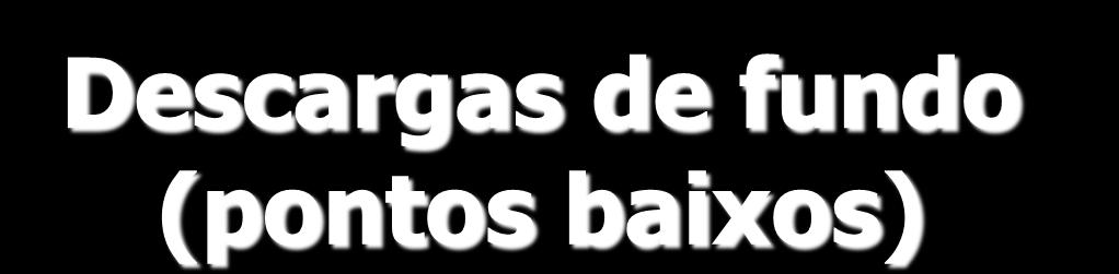 Descargas de fundo (pontos baixos) As descargas de fundo devem garantir o total esgotamento da linha de recalque.