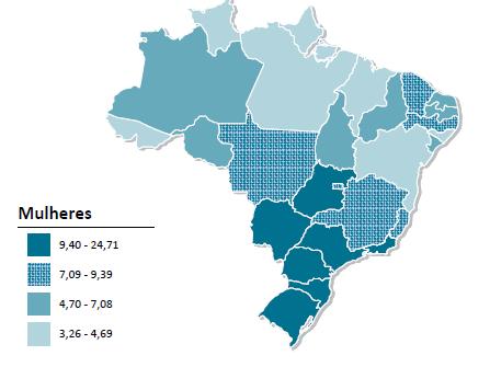 Epidemiologia Representação espacial das txs de incidência de câncer por