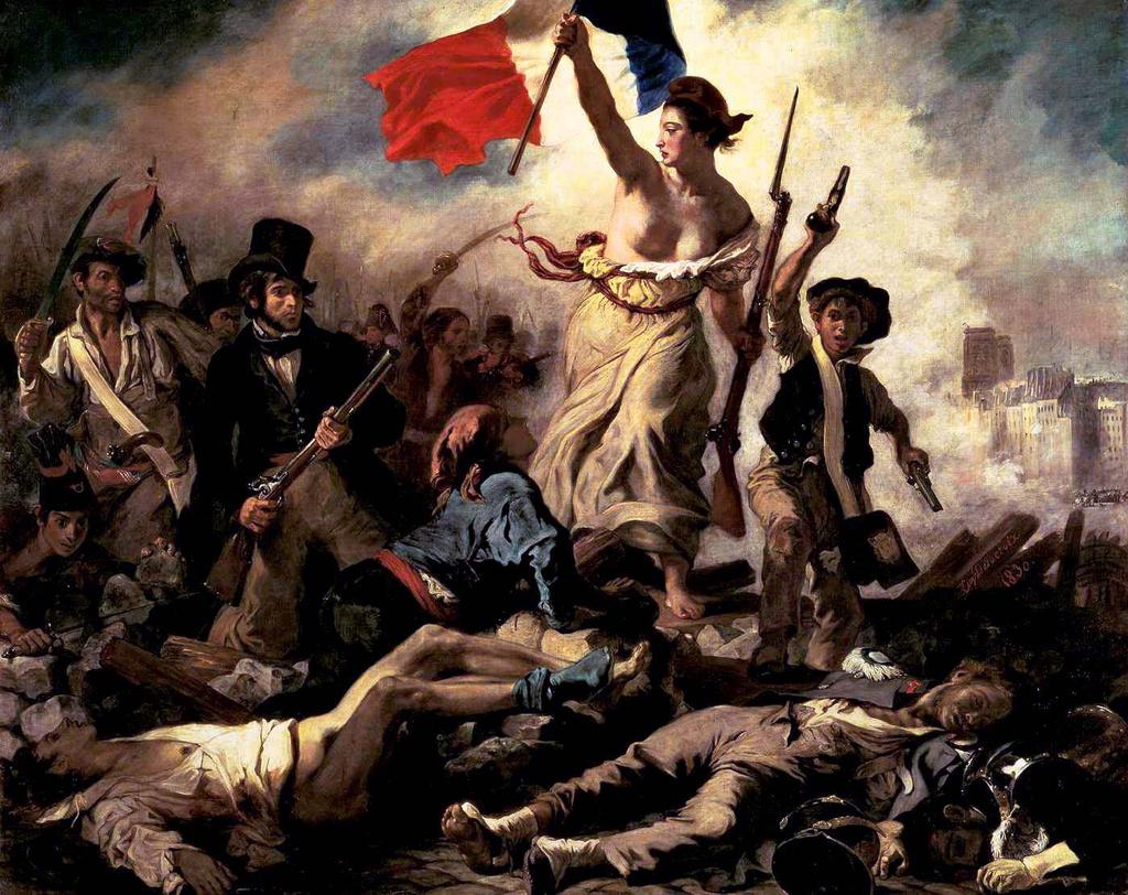A Liberdade guiando o povo (1830) de Delacroix.