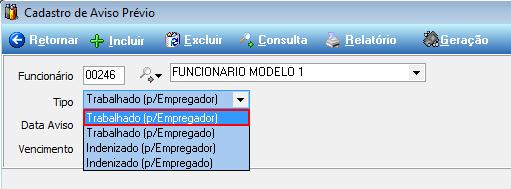 Incluir o funcionário pelo código ou iniciando a digitação no campo em destaque da Figura 4.