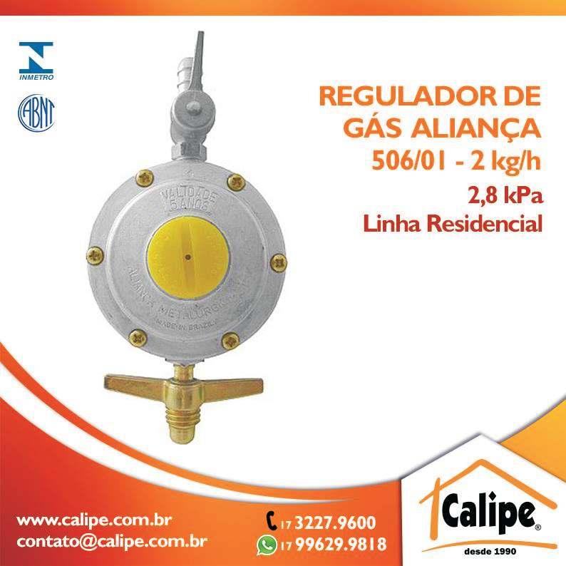 PROMOÇÃO CAIXA C/10 R$ 230,00 Doméstico - Baixa Pressão - 2 kg/h O modelo 506/01 foi projetado para utilização do GLP em botijões com consumo de até 2kg por hora e compressão nominal de saída de 2,8