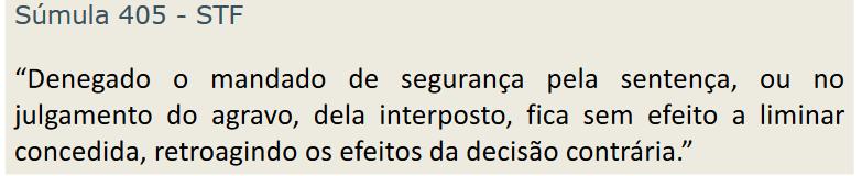 Importante: Os efeitos da liminar são retroativos. Proibição expressa de concessão medida liminar Art.