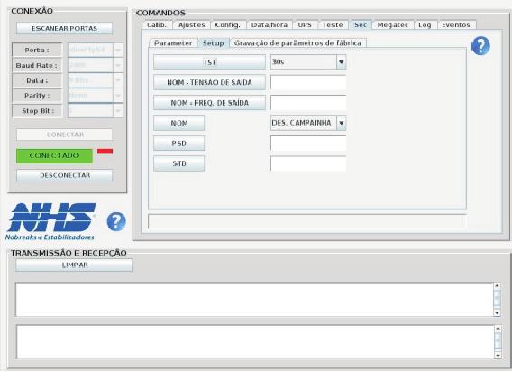 ST4 ST5 STR UID VER UER Envia comando para receber os valores atuais e estado do UPS; Envia comando para receber os valores