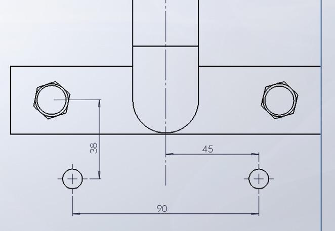 furo de saída 2 passo: Instalação do Parabolt a.