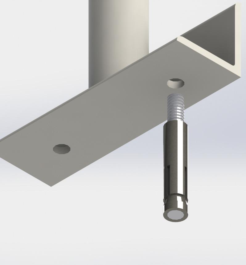 b. Inserir o parabolt na base