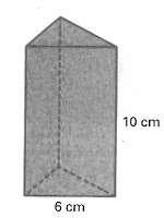 3) Em um prisma regular triangular, cada aresta lateral mede 10 cm e cada aresta da base