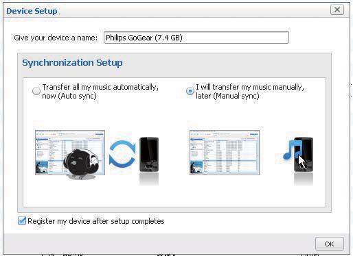 Sincronizar o leitor com o Philips Songbird Através do Philips Songbird, pode sincronizar música, vídeos ou fotografias entre um PC e o leitor.