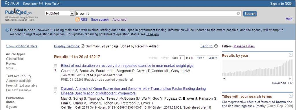 Pesquisa por autor A PubMed reconhece o formato Apelido do autor +