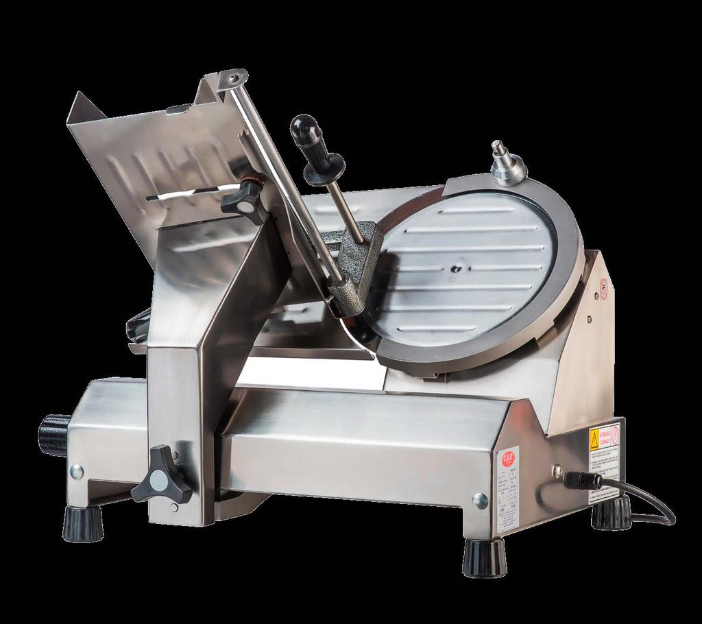 CORTADOR DE FRIOS Slicer Cortadora de fiambre SEMI-AUTOMÁTICO CAF CF 300 Inox Motor Engine Motor 0,25 kw (1/3 cv) Fase Phase Fase 1 V.