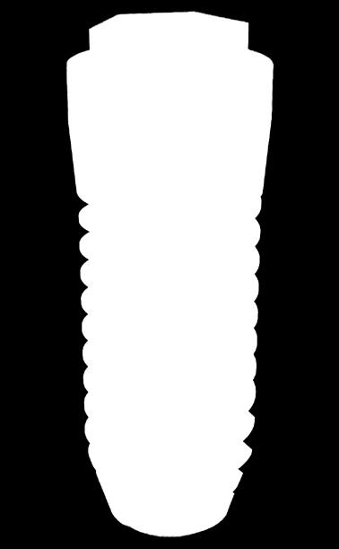 Ø Pescoço pouco divergente e ápice cônico autorrosqueante Implante sem montador Ø 4.