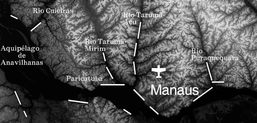 As evidências reunidas no presente trabalho indicam os cenários: (a) O Rio Negro desvia para leste, a partir da