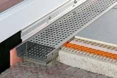 Drenagem Schlüter -TROBA-LINE-TL Schlüter -TROBA-LINE-TL é um canal de drenagem em aço inoxidável, pode ser instalado junto aos remates das portas em varandas e terraços de reduzida altura, para